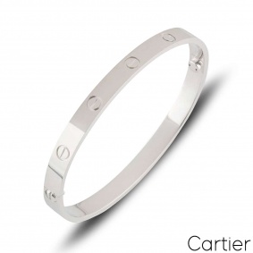 Cartier White Gold Plain Love Bracelet Size 20 B6035420 Cartier White Gold Plain Love Bracelet Size 20 B6035420